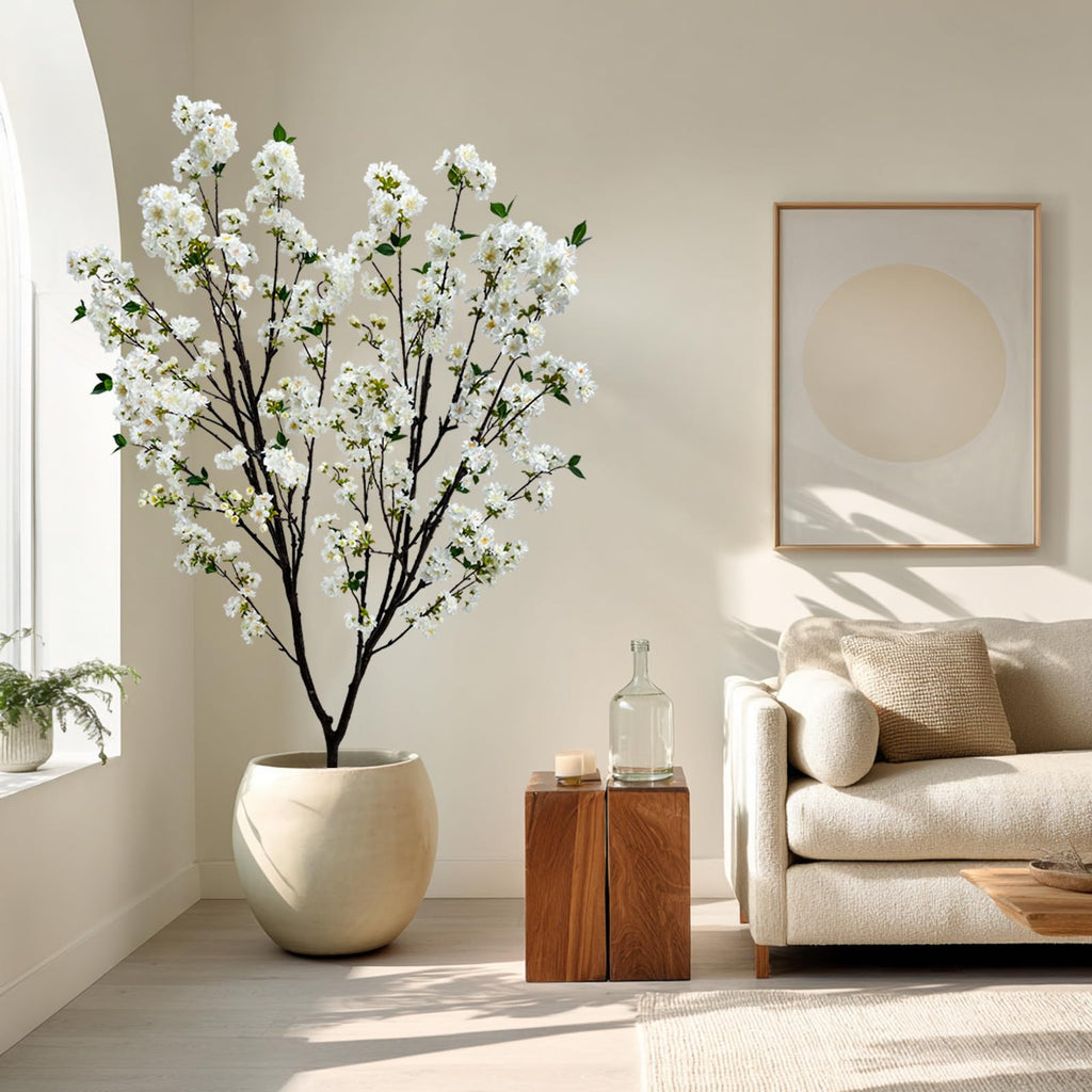 Artificial White Cherry Blossom Tree 6ft