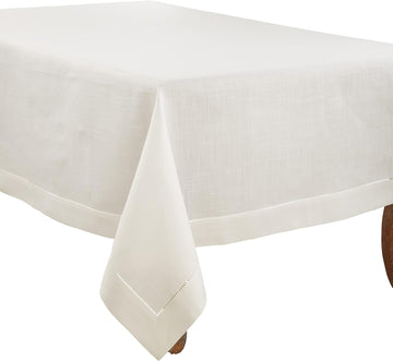 Hemstitched Border Tablecloth, Ivory, 70"x180"