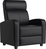 Recliner Chair PU Leather Recliner Sofa Home Theater Seating with Lumbar Support Overstuffed High-Density Foam &