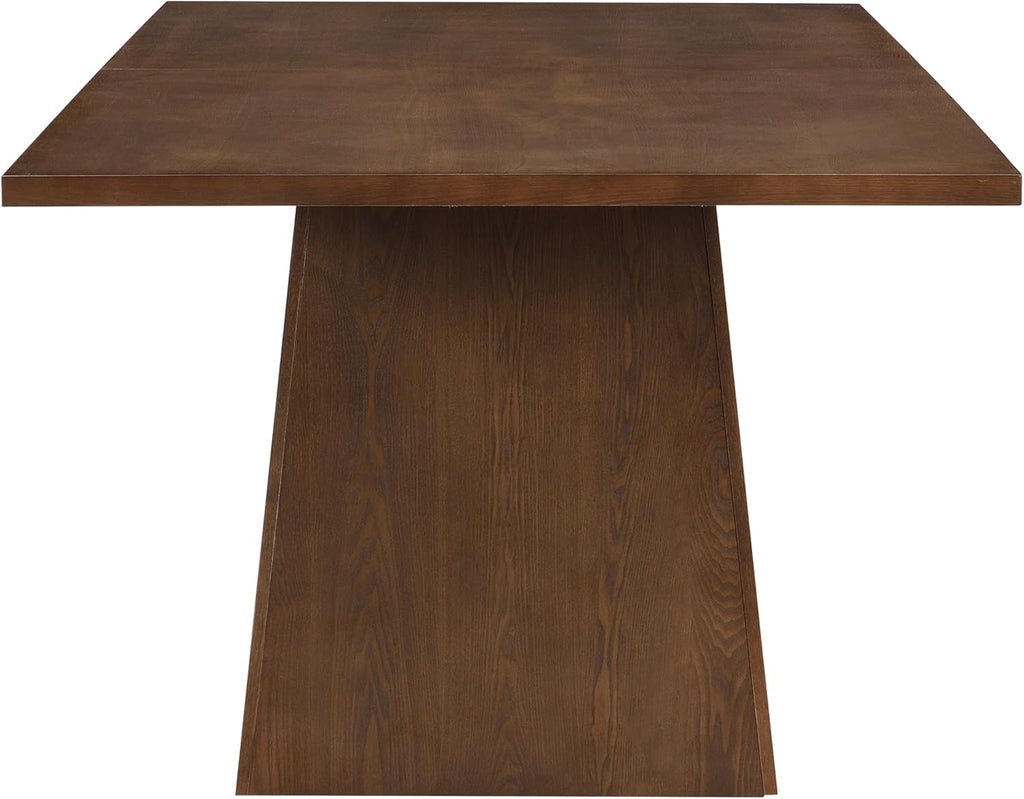 Coadz 82 inch Wooden Dining Table, Modern Rectangular Kitchen Dinner Table for 6-8 People, Pedestal Wooden Dining