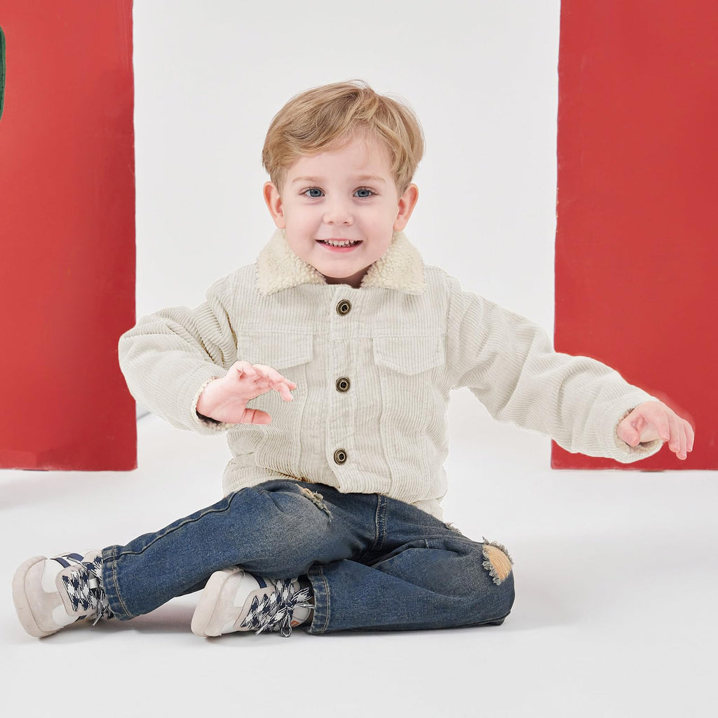 Baby Boy Winter Corduroy Sherpa Fleece Jacket