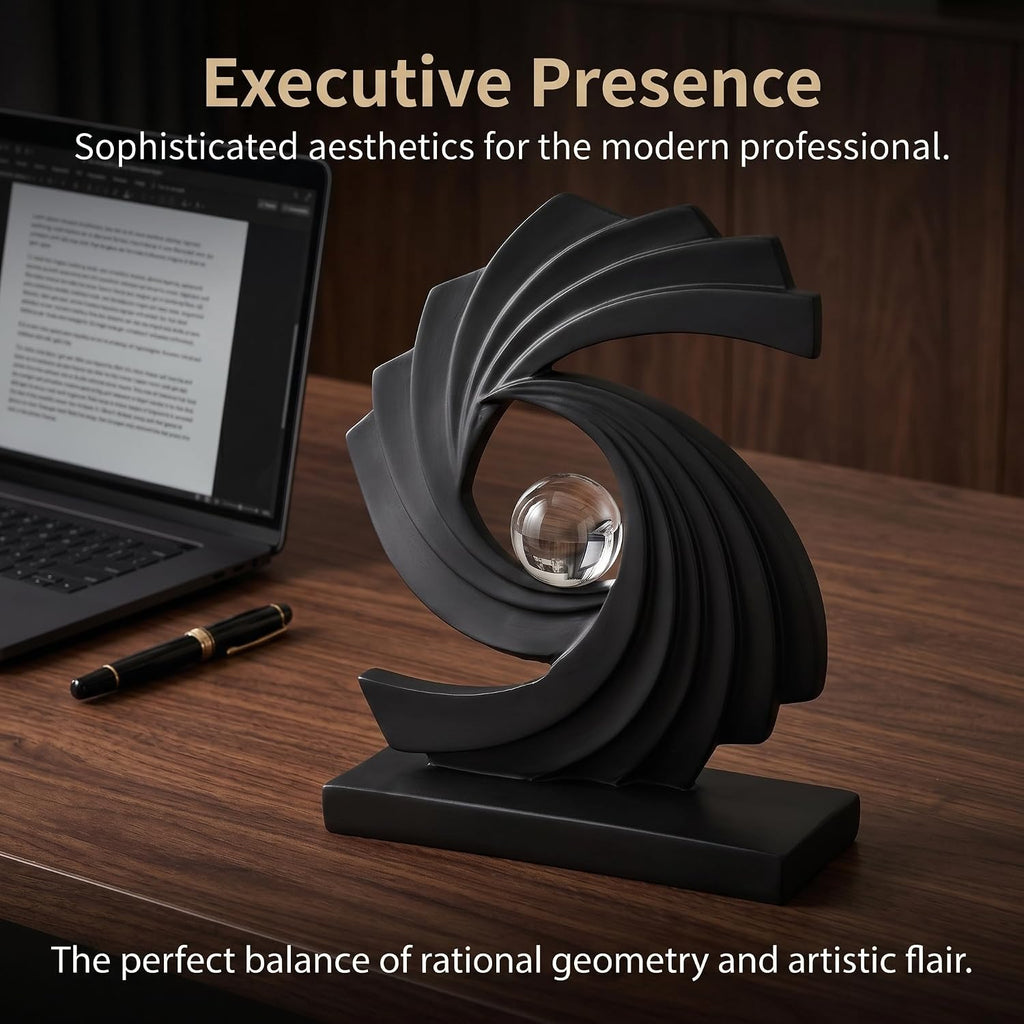 Modern Abstract Sculpture, Resin Swirl Art Statue | Contemporary Minimalist Tabletop decoration,10.8-Inch Tall