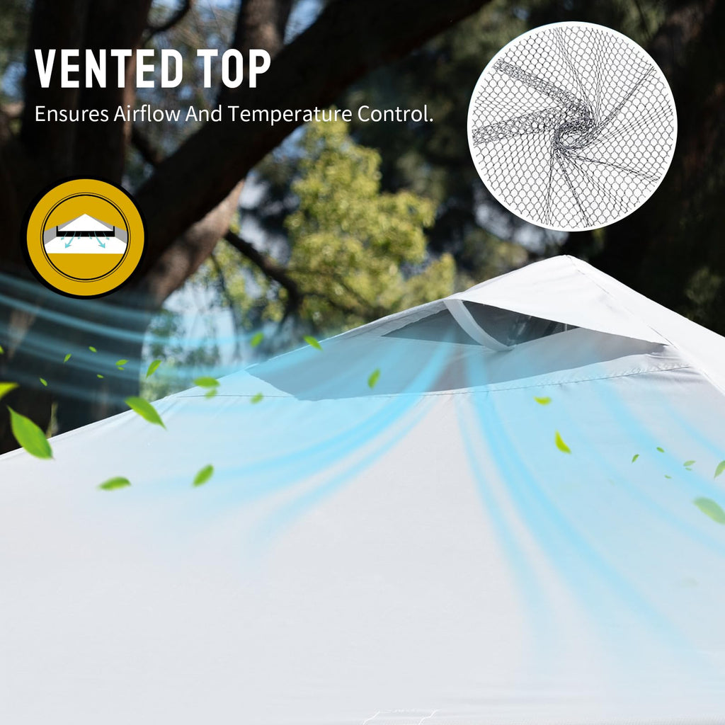 12x12 Pop Up Canopy Tent with One Push Setup, Grid White
