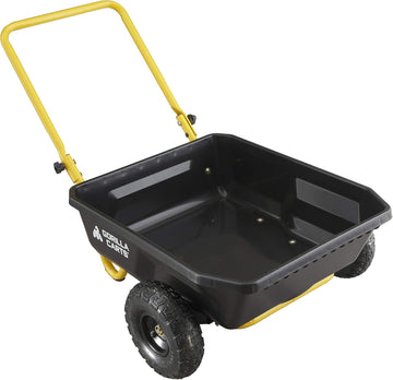 Poly Dump Cart, 2-Wheel Garden Wagon, 4 Cu Ft, 300lb Capacity | Foldable Handle, Push or pull design, Low center of
