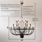 Black Chandelier 36-Light Industrial Iron Candle Chandelier Modern Suspended Farmhouse Chandeliers Pendant Light Fixtures for Dining Room Bedroom Living Room Kitchen Island Foyer E12 Bulb A109-B0DLGCW1N2