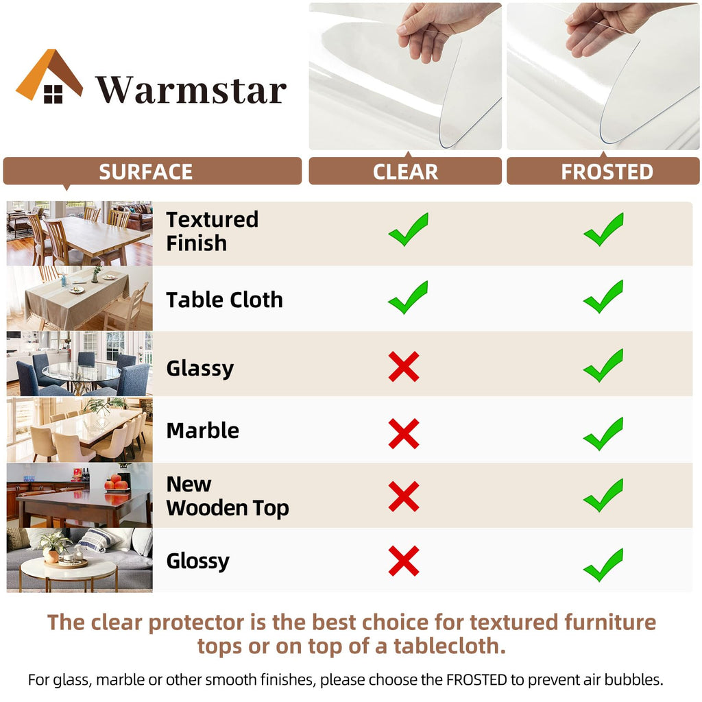 Clear Table Cover Protector 24 x 48 Inch, 2mm Thick Table Cover