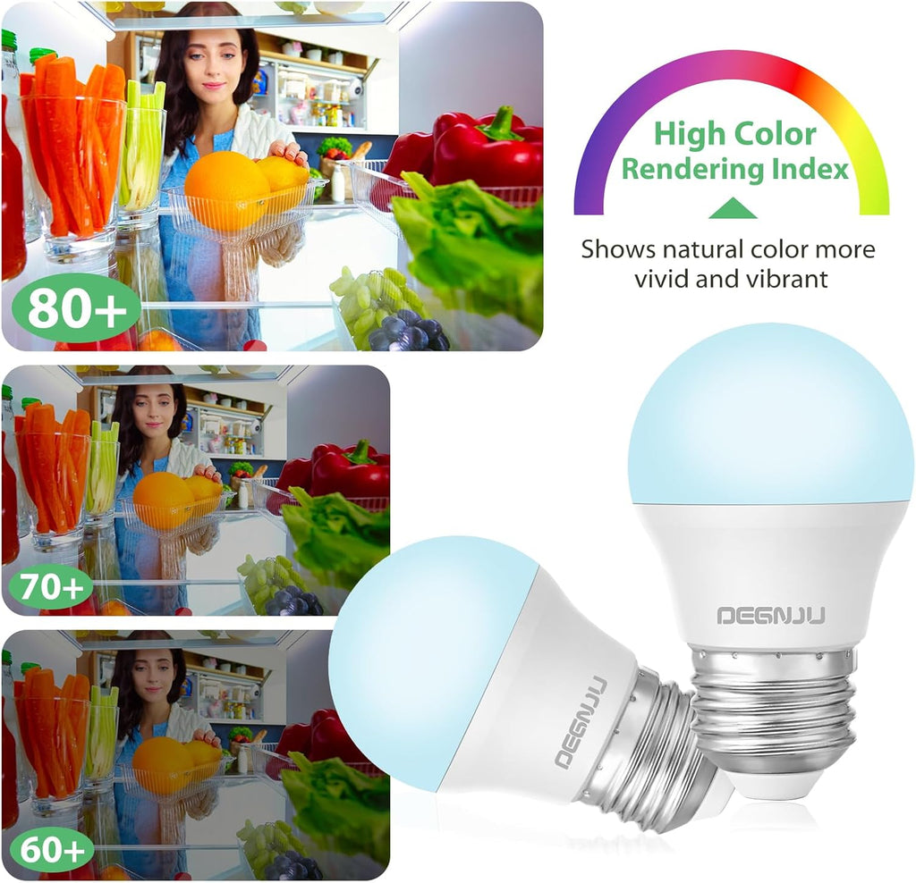 LED Refrigerator Light Bulb, 40 Watt Equivalent, 120V, Fridge Light Bulb 5000K Daylight White, A15 Appliance Bulb (2 Pack)