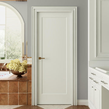 30"x80" 1-Panel Shaker Style White Primed Hollow Core Interior Molded Door Slab, NOT Pre-drilled and NOT Included