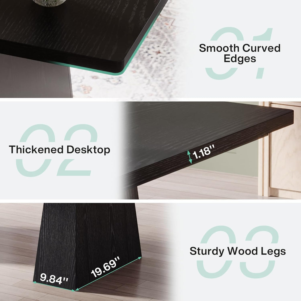63-Inch Executive Desk, Large Office Computer Desk with Double Pedestal