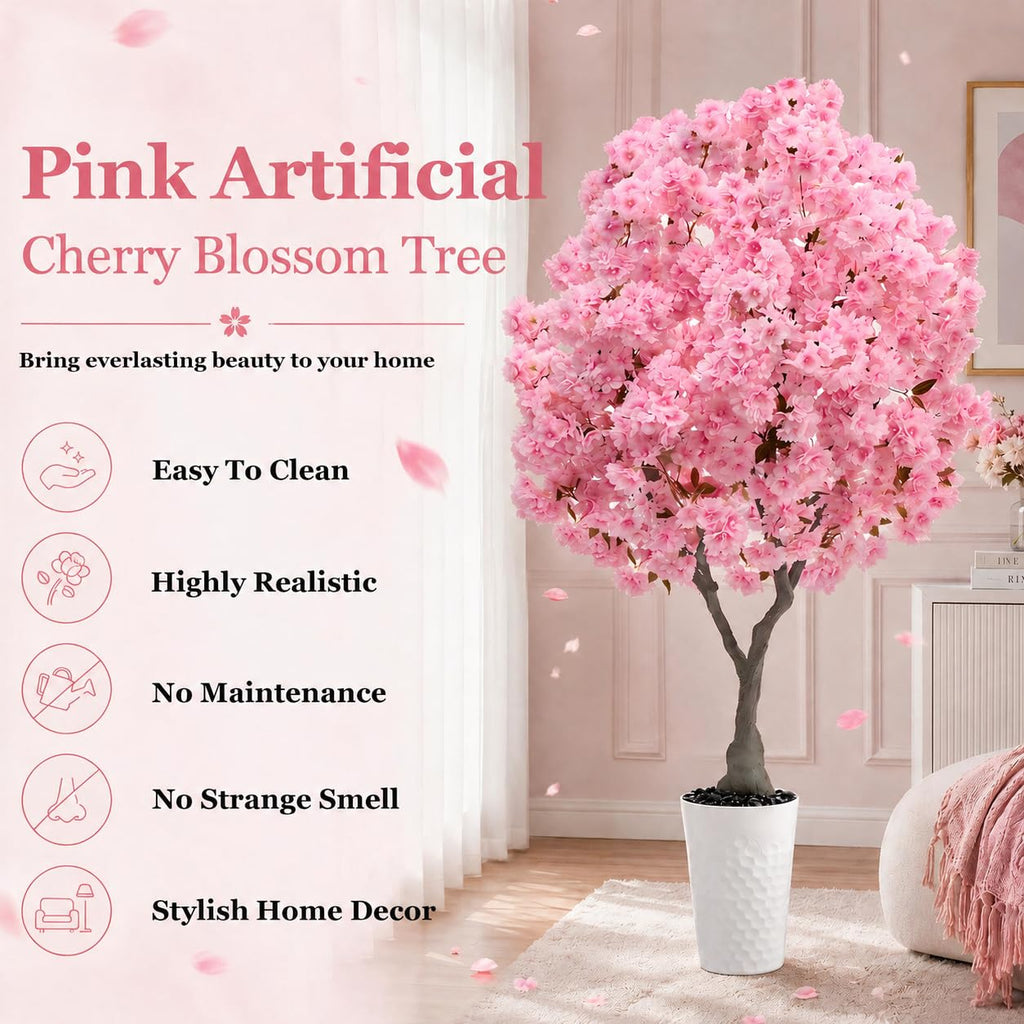 Artificial Cherry Blossom Tree 6FT - Fake Flower Blooming Tree