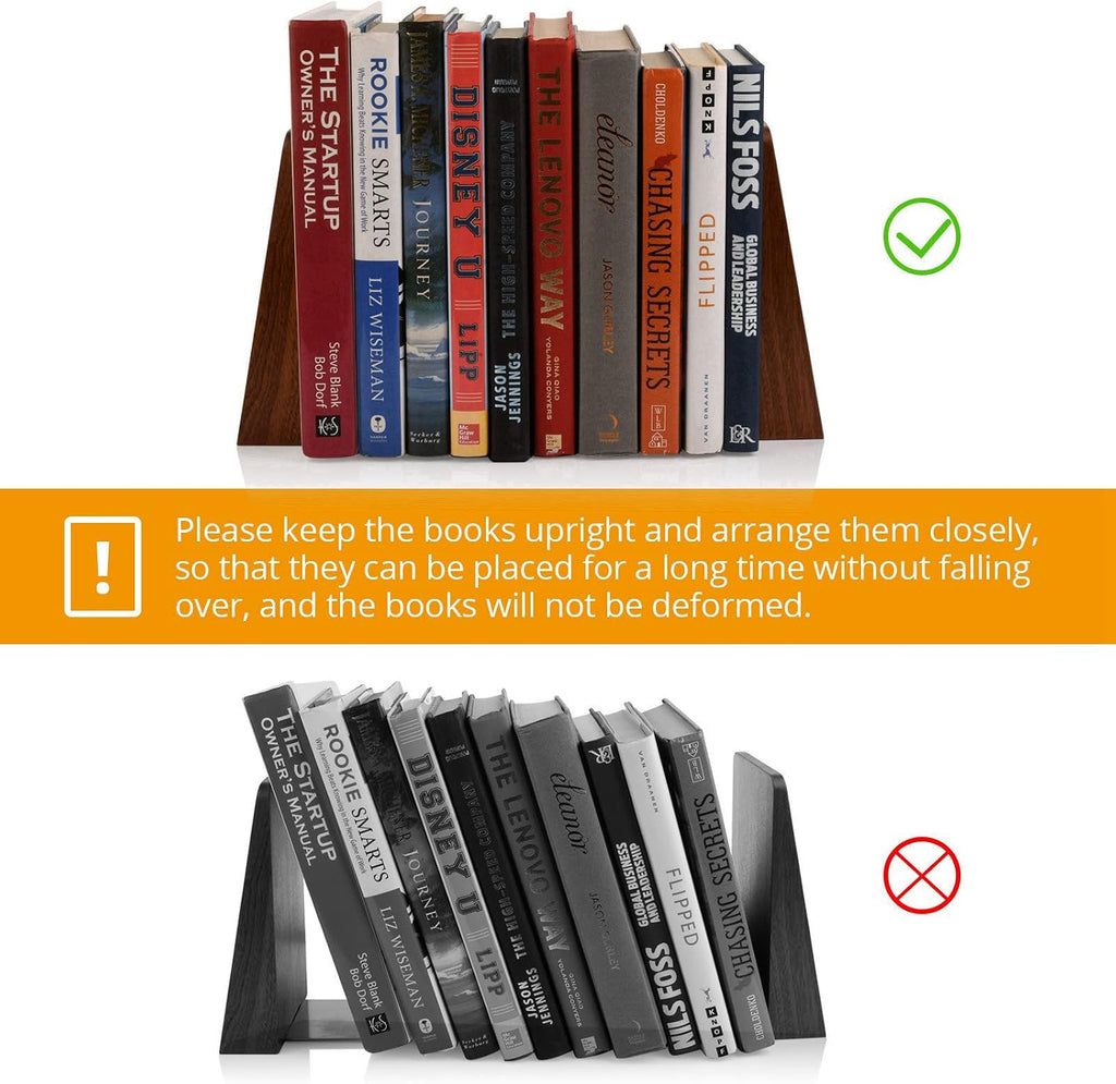 Wood Handmade Heavy Duty Bookends for Shelves Decorative Book Ends to Hold Books