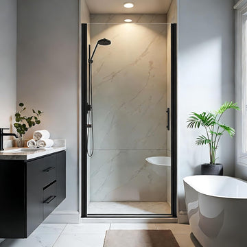 Glass Shower Door 34-35.2" W x 72" H, Frameless Pivot Shower Door, 1/4"(6mm) SGCC Tempered Glass Shower Door