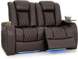 Diamante Zero-Gravity CoolZero Italian Leather Home Theater Seating, Power Headrest, Power Recline, Row of 2 Loveseat