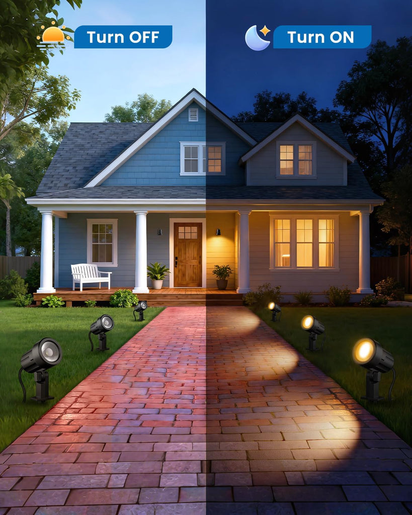 3W Low Voltage Landscape Lighting, 2700K Warm White, 4 Pack | LED Landscape Lights with Connectors, IP66 Waterproof