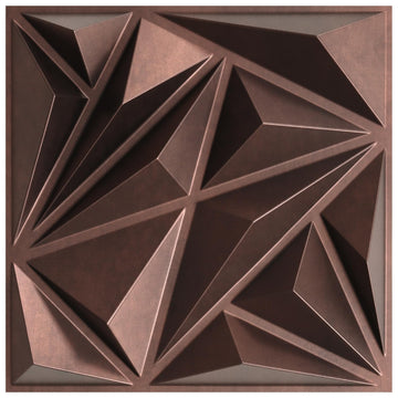 Diamond Wall Panels, Antique Copper, 12''x12'', 33 Pack