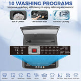 Portable Washing Machine 20Lbs Portable Washer Machine with 10 Programs 8 Water Levels, 2.8 Cu.ft Washer and Dryer