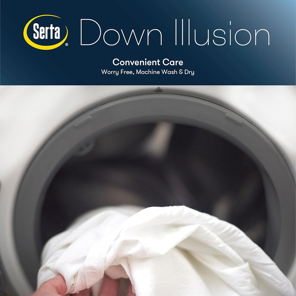Down Illusion All Season Hypoallergenic Down Alternative Comforter with Corner Loops, King/Cal King, White