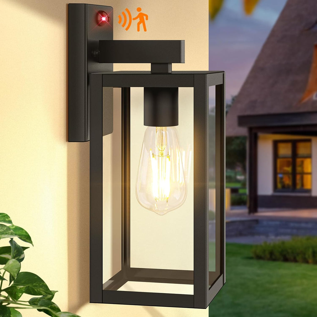 Upgraded Motion Sensor Outdoor Wall Light, 13” Dusk to Dawn Porch Light Outdoor Wall Sconce Lantern
