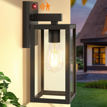 Upgraded Motion Sensor Outdoor Wall Light, 13” Dusk to Dawn Porch Light Outdoor Wall Sconce Lantern