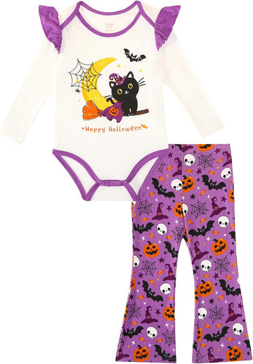 Boys Girls Bodysuit and Pant Set-Viscose from Bamboo, Infant Outfit Long Sleeve Toddler Soft Clothes Sets