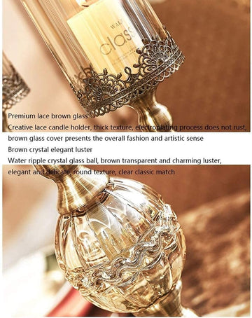 European Metal Candlestick Glass Candle Holder Romantic Candlelight Dinner Luxury Candle Stand Home Table Decoration