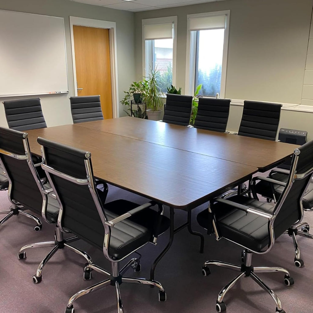 Home Ribbed, Modern Leather Conference Room Chairs, Ergonomic Office Desk Chair, High Back Executive Computer Chair