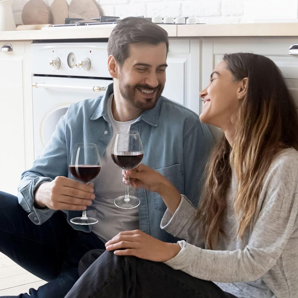 Plastic Wine Glasses Set of 4(15oz) | 100% Tritan & BPA Free | Unbreakable Wine Glasses with Stem | Dishwasher Safe |