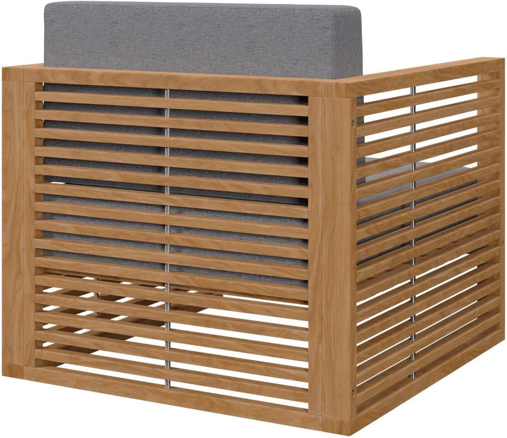 Carlsbad 6-Piece Teak Wood Outdoor Patio Set in Natural/Gray