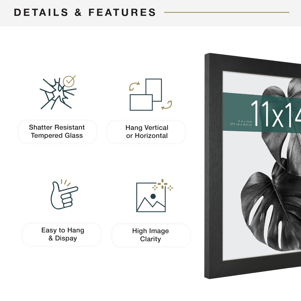 Studio Gallery Frame Black Woodgrain, 2-Pack