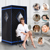 Personal Portable Steam Sauna, Full Size Sauna Tent, 1500 Watt 4 Liter Steamer with Remote Control, Timer