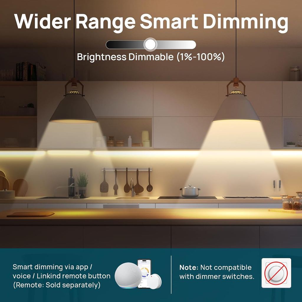Smart Light Bulbs, Warm White to Daylight (2700K-6500K), Alexa Light Bulbs, Work with Alexa, Google Home, , 60W