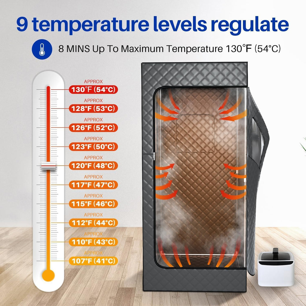 Portable Steam Sauna Tent for Home, Full Size Sauna Box Portable Sauna for Home, 9 Adjustable Heat Levels