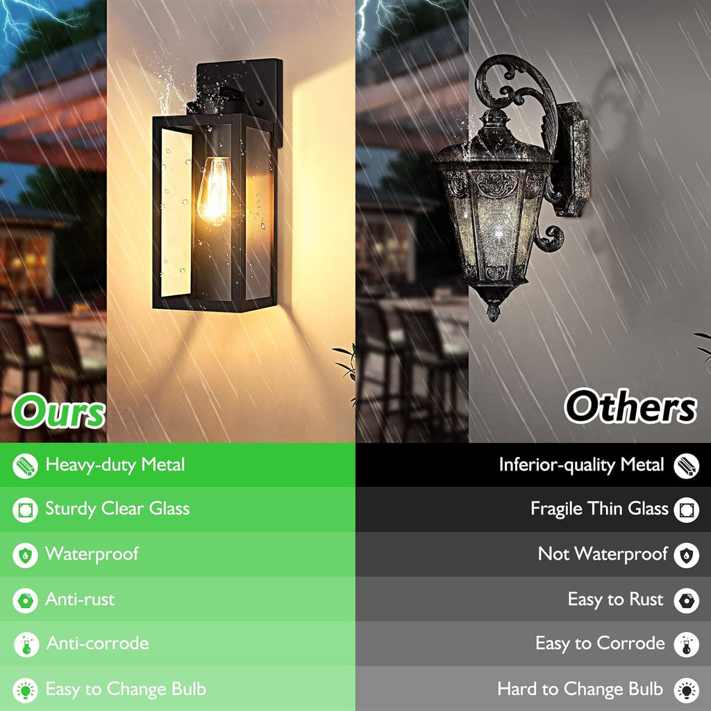Outdoor Wall Mount Light Fixture, Exterior Wall Lantern Waterproof