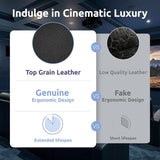 Home Theater Seating Top Grain Leather, Movie Theater Chairs Theater Recliner Sofa with Dual Power Ergonomic Design 7