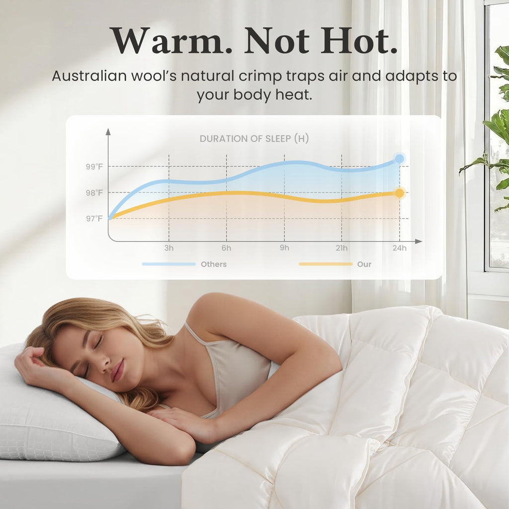All-Season Quilted Wool Comforter Duvet Insert