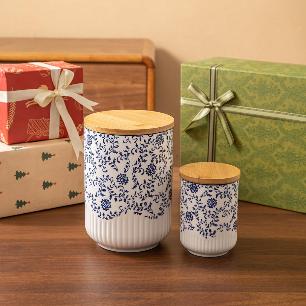 2 Pcs 74/18 oz Ceramic Canisters Sets