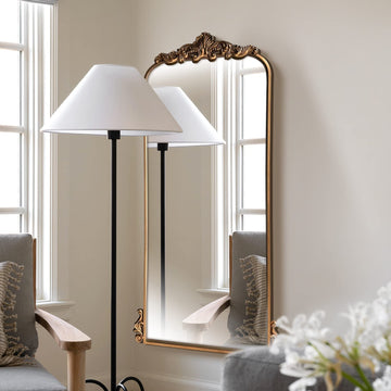 Arched Mirror,Vintage Black Traditional Vintage Ornate Baroque Mirrors,Antique Brass Mirrors /Fireplace/Living