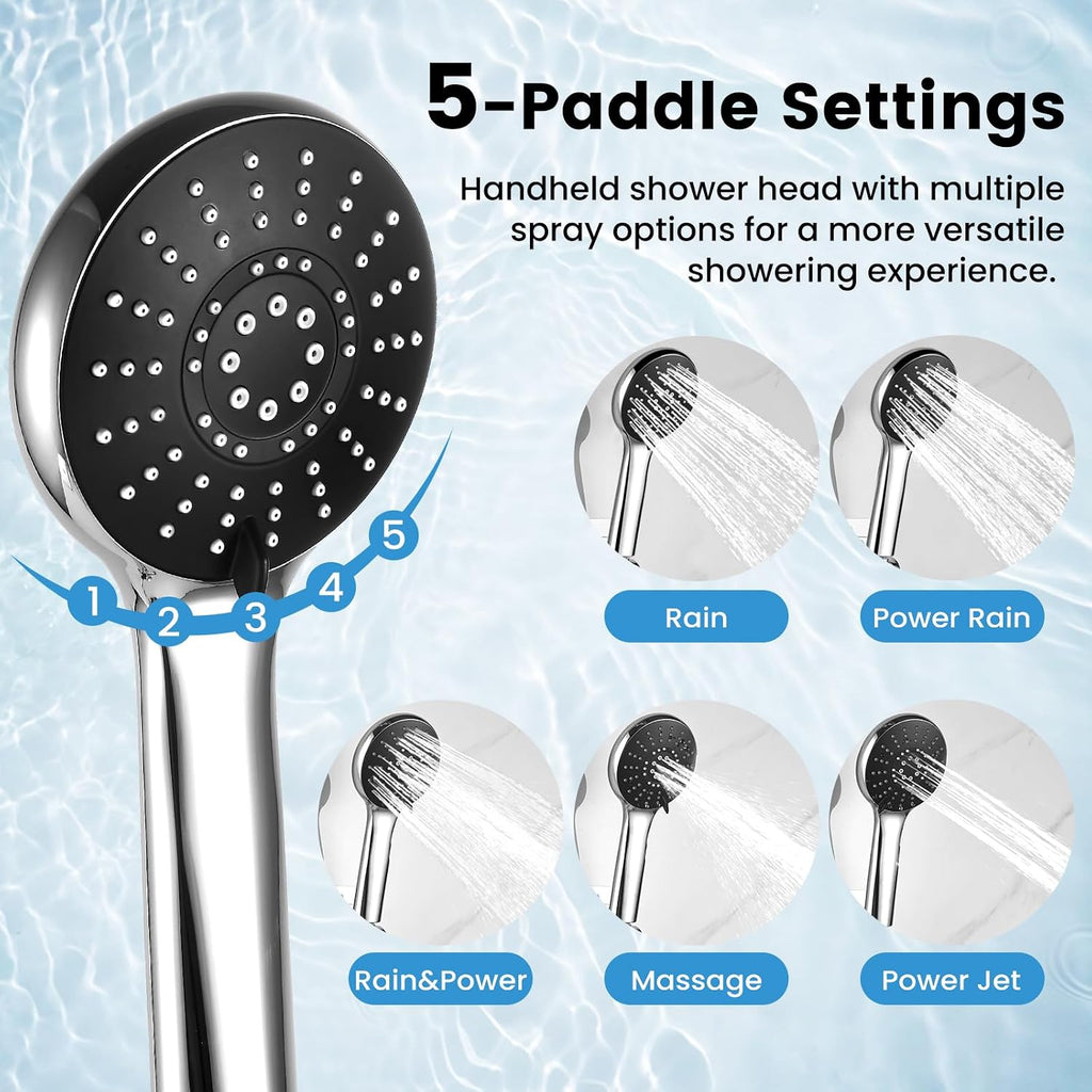 Rain Shower Head with Handheld, 11.8 Inch High Pressure Handheld Shower with Multi Spray Modes