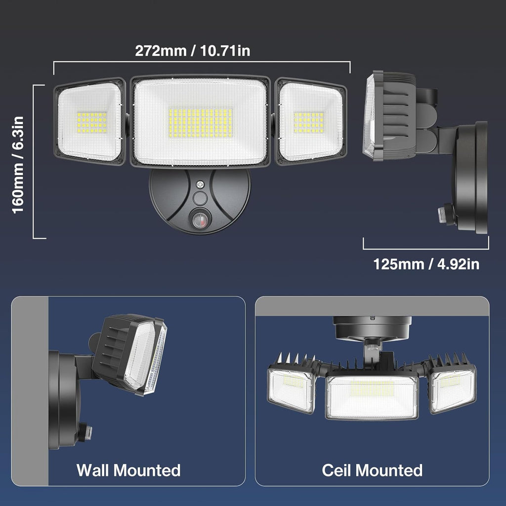 100w Dusk to Dawn Outdoor Lighting,11000LM Led Outdoor Light from Dusk Till Dawn,Super Bright Flood Light,IP66