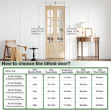 Bifold Doors for 32"×80" Opening, Clear Glass French Interior Folding Barn Door with Concealed Hardw
