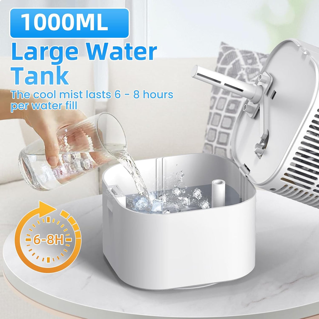 Portable Air Conditioners 4-in-1 Mini Small Air Conditioner Evaporative Air Cooler Fan with 1000ml Water Tank 3 Speeds