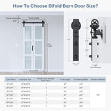 36"x 84" (Double 18" x 84") Bifold Barn Door, Bifold Sliding Barn Door with Hardware Kit, Solid MDF 