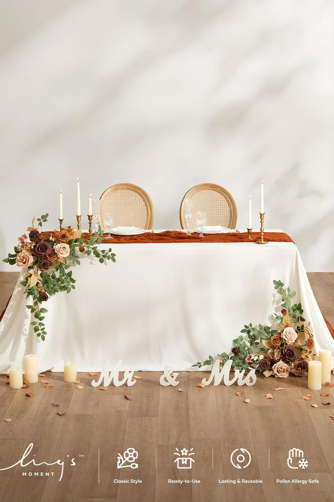 2PCS Artificial Floral Swags, Walnut Brown