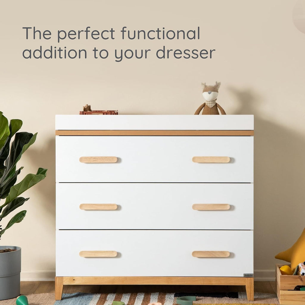 Baby Changing Tray, 39" Lala 3-Drawer Dresser Topper, White | Tray Pairs with baby Lala 3-Drawer Dresser, Fits