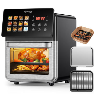 10 QT Air Fryer Toaster Oven with Floating Touchscreen, 12 Presets, 2000W Countertop Convection Oven, Top and Bottom