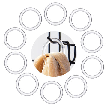 Kriktin 200 Pcs Clear Plastic Scarf Rings, 1-5/8 Inch Scarf Hanger