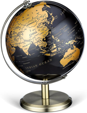 Antique Globe Ornament Rotating World Globe Desktop Decor Elegant Geography Table Decoration and Office Vintage Desk
