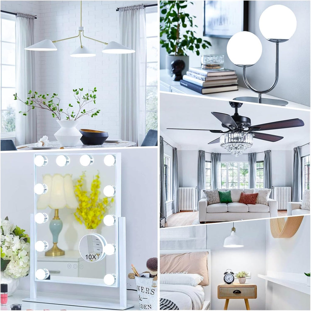 E12 LED 60W Equivalent Daylight White 5000K Ceiling Fan Bulbs, 600LM CRI 85+ Candelabra Bulbs Small Base, 6W