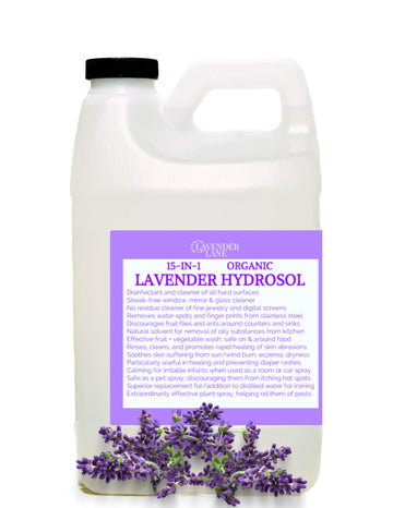 Organic Lavender Hydrosol by - Lavender Water & Floral Water Spray, Pure Hydrosol Facial Toner, Linen & Room Mist