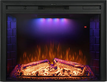 36'' Electric Fireplace Inserts, Recessed & Built in Wall Electric Fireplace Heater with Fire Crackling Sound